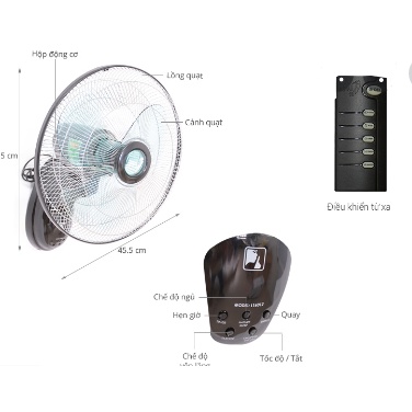 ⚡GIAO NHANH 1H⚡ Remote Điều Khiển Quạt Asia Đen