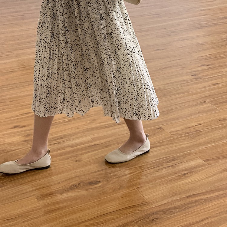 Chân váy Midi dài Hoa nhí Xếp ly Lưng cao Dáng chữ A Ulzzang Hàn Quốc Chân váy dài Cạp cao Mùa Hè Thời trang | BigBuy360 - bigbuy360.vn