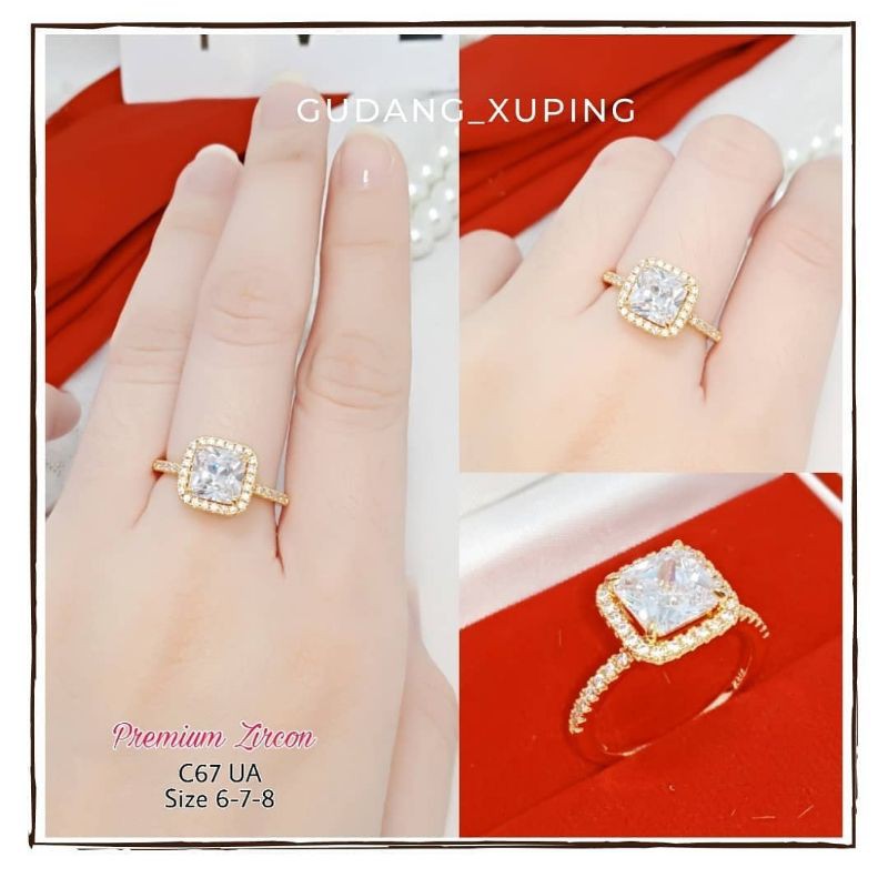 Nhẫn tay mạ vàng 24k nạm đá