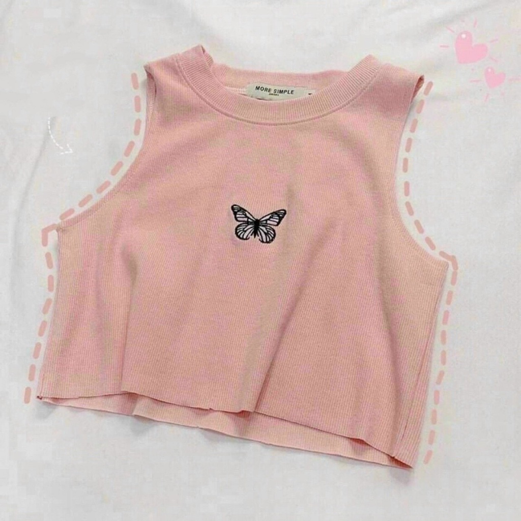 Áo Tank Top Dáng Croptop In Hình