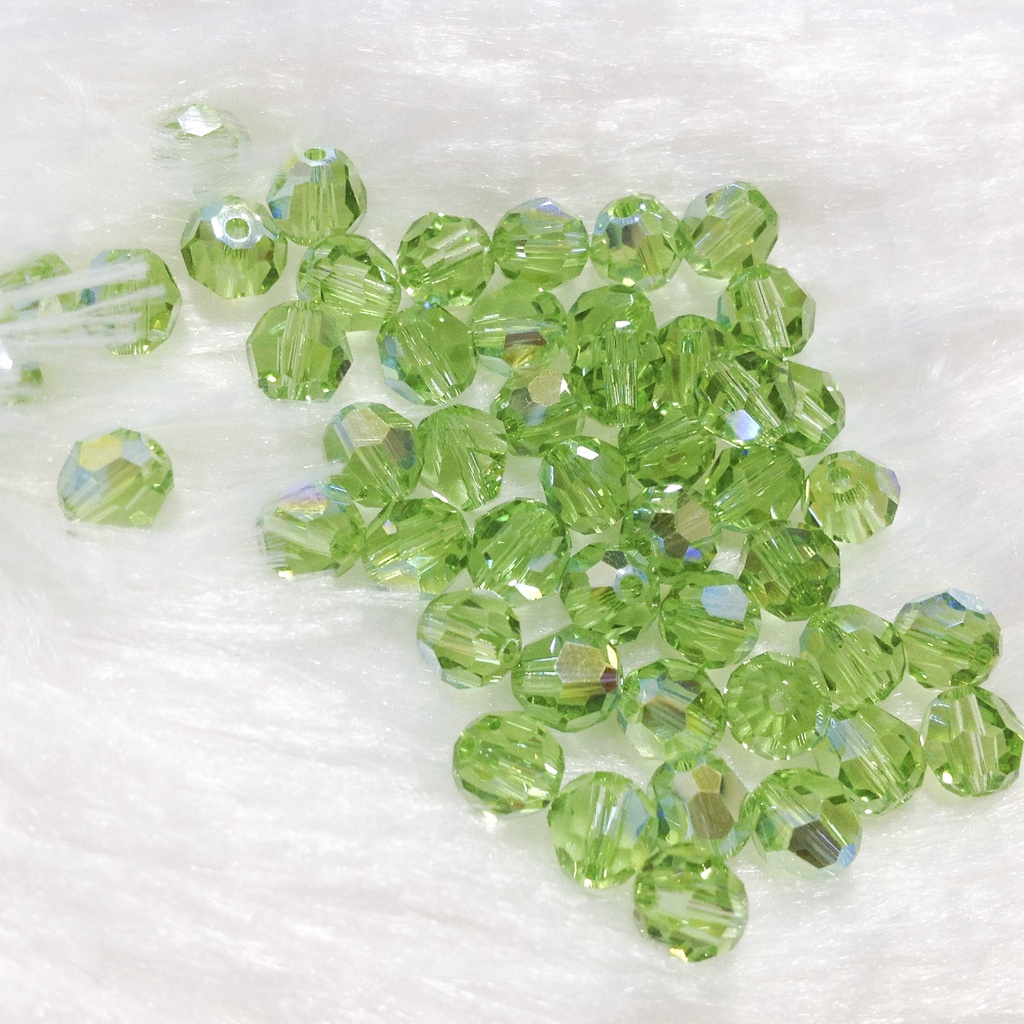 Hạt đá pha lê tròn giác size 6mm 8mm cao cấp sáng lấp lánh làm trang sức xỏ vòng tay