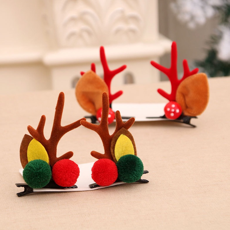 Kẹp tóc hình sừng hươu hoạt hình phong cách giáng sinh