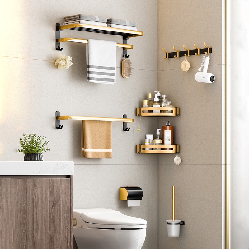Giá treo khăn gắn tường GUANCHUANG không cần khoan thiết kế tiện dụng