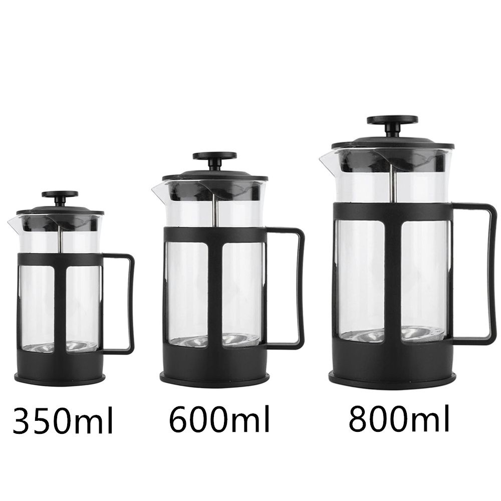 Máy Pha Cà Phê 300ml 600ml 800ml Bằng Thép Không Gỉ Kèm Bộ Lọc Thủy Tinh Và Tay Cầm PC Màu Trơn Thời Trang Cho Nhà Bếp