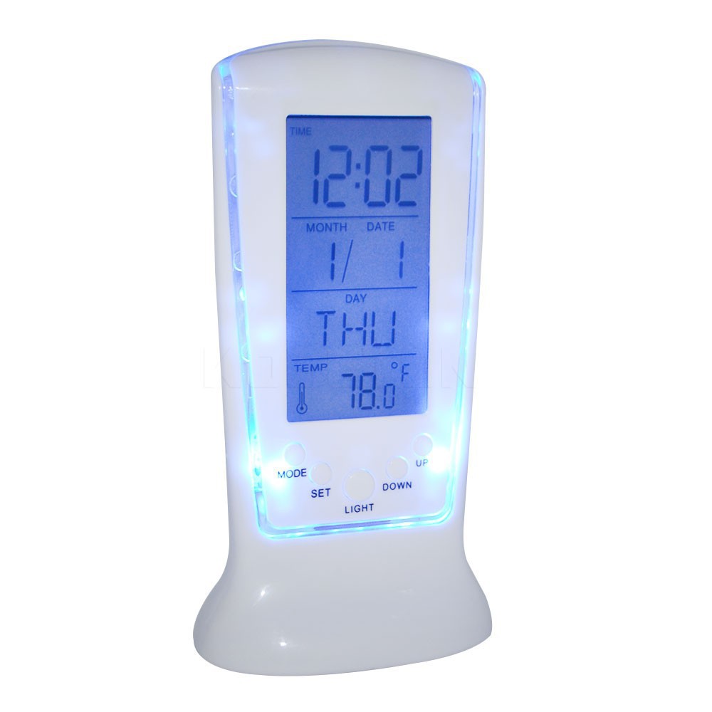 Đồng hồ báo thức hiển thị ngày tháng / nhiệt độ đa năng có đèn LED