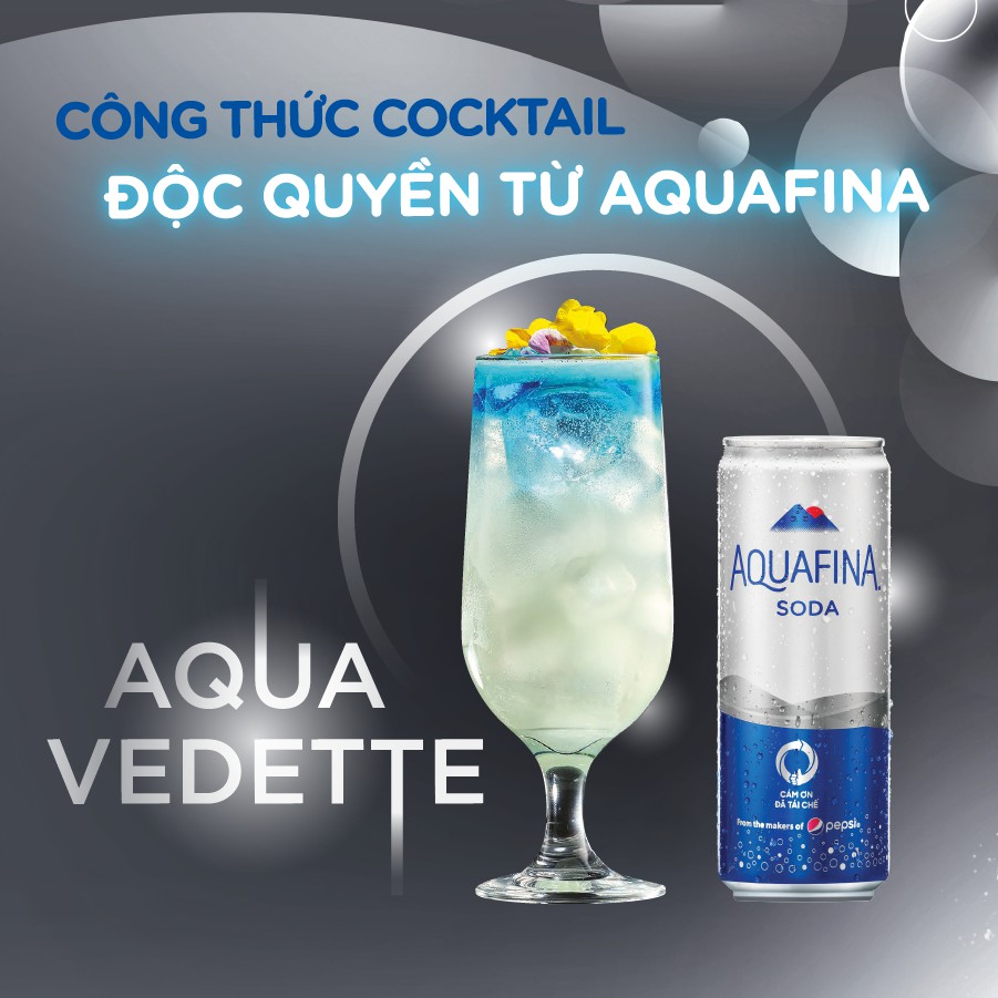 Thùng 24 Lon Nước Uống có Gaz Aquafina Soda (320ml/lon)