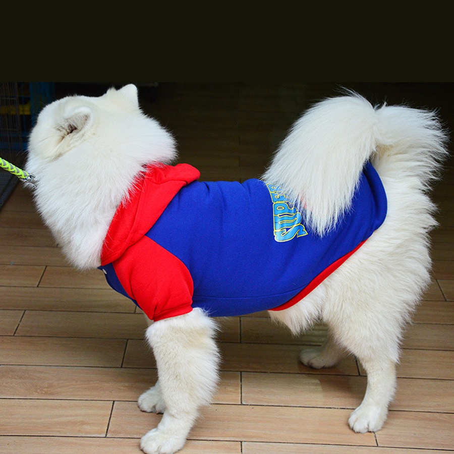 Áo cho chó lớn mùa đông Hipipet SUPER MAN áo nỉ hoodie chó lớn chấp đẹp dày dặn