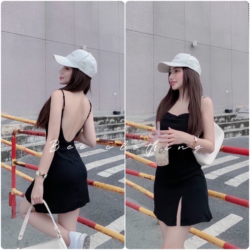 ĐẦM 2 DÂY HỞ LƯNG XẺ TÀ ( Có muốt ngực)