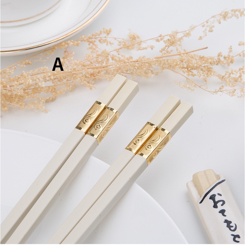 Bộ 1 đôi đũa phong cách Trung Quốc Chống trượt và nhiệt độ cao du lịch xách tay đũa nhà hàng khách sạn bộ đồ ăn