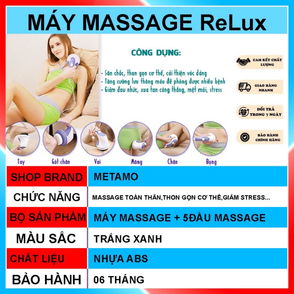 Máy massage toàn thân Relax 5 đầu thay thế - Máy massage cổ vai gáy cho bạn cảm giác thoải mái, thư giãn- RL1