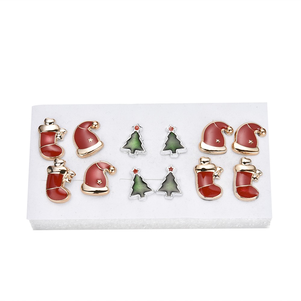 Bộ 3 đôi bông tai hình cây thông đáng yêu