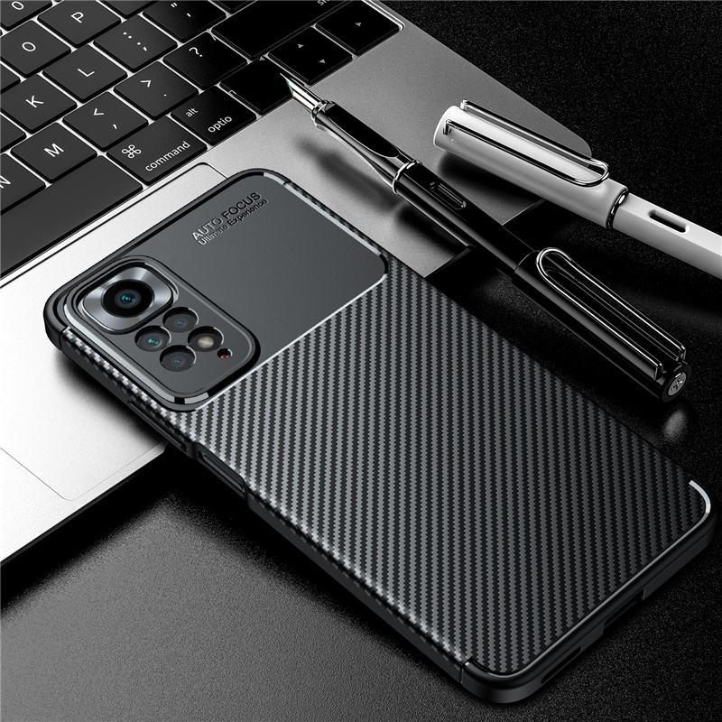Ốp Điện Thoại TPU Mềm Siêu Mỏng Họa Tiết Sợi Carbon Chống Rơi Cho Redmi Note 11 11 Pro 11T 11s 10 Pro 10 10s 10T 9 Pro 9T 4G 5G