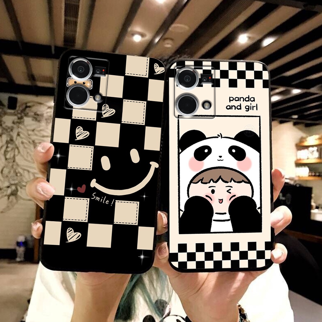 Ốp lưng Oppo RENO 8 4G - Bảo vệ camera in hình cao cấp mẫu kẻ caro,mikenbe@r siêu hot