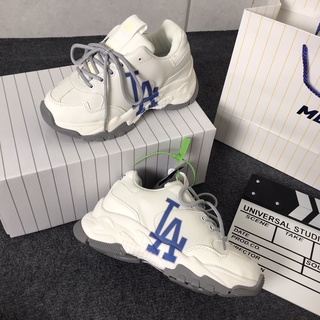 Giày sneaker Mlb LA, Giày thể thao nam nữ LA da bò tăng chiều cao 4cm siêu hot siêu xinh