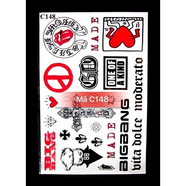 Hình xăm dán nhóm bigbang C148