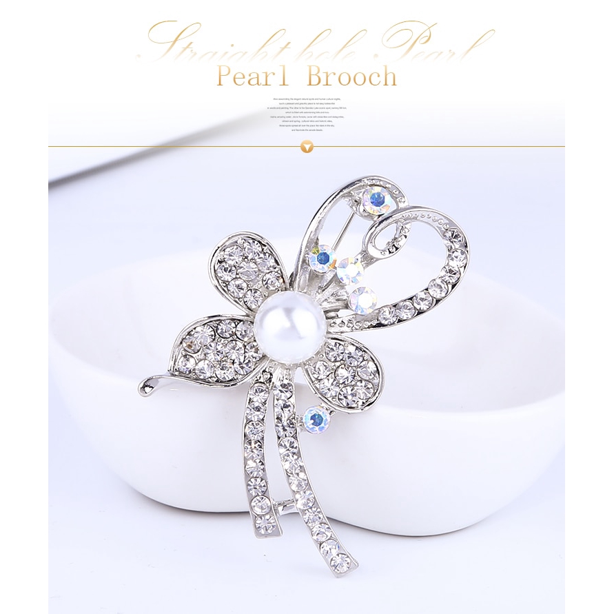 Ghim cài áo hình hoa đính đá pha lê thanh lịch thời trang mùa hè dành cho nữ