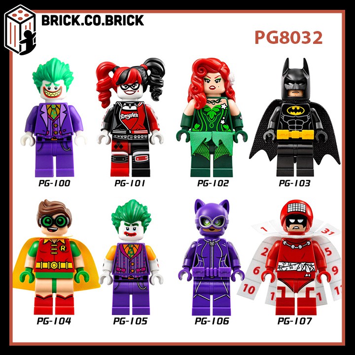 Lego DC Batman Joker Harley Quinn Robin Poison Ivy Đồ Chơi Lắp ráp Người Dơi Mô hình Siêu Anh Hùng PG8032