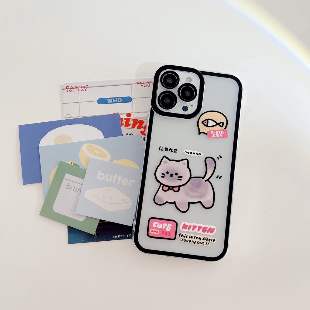 Ốp Điện Thoại Mềm Trong Suốt Hình Chó Mèo Dễ Thương Cho iPhone 14 Pro Max 14 Plus 13 12 11 Pro Max X XR XS Max 7 8 6 6s Plus SE 2020