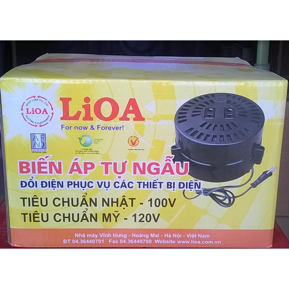 Biến áp  đổi nguồn hạ áp 1 pha LIOA, điện vào 220v ra 100-120v - dùng cho đồ xài điện 110V
