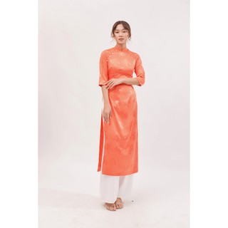Áo Dài Truyền Thống Gấm Lụa Màu Cao Cấp Đính Nút Trang Trí Đơn Giản Mà Sang Trọng Quý Phái.