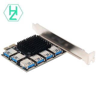 Pci-e 1x to 6 usb3.0 special riser card extender pcie converter