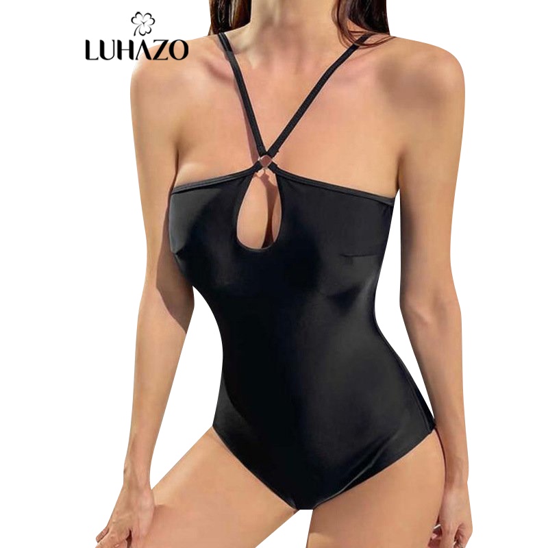 Bikini LUHAZO 1 mảnh hở lưng đi biển liền thân che bụng sexy Hàn Quốc nâng ngực 2558 dk6t303