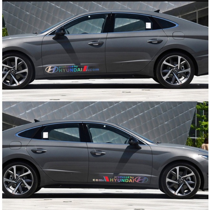 Bộ 2 tem dán cửa xe ô tô hyundai