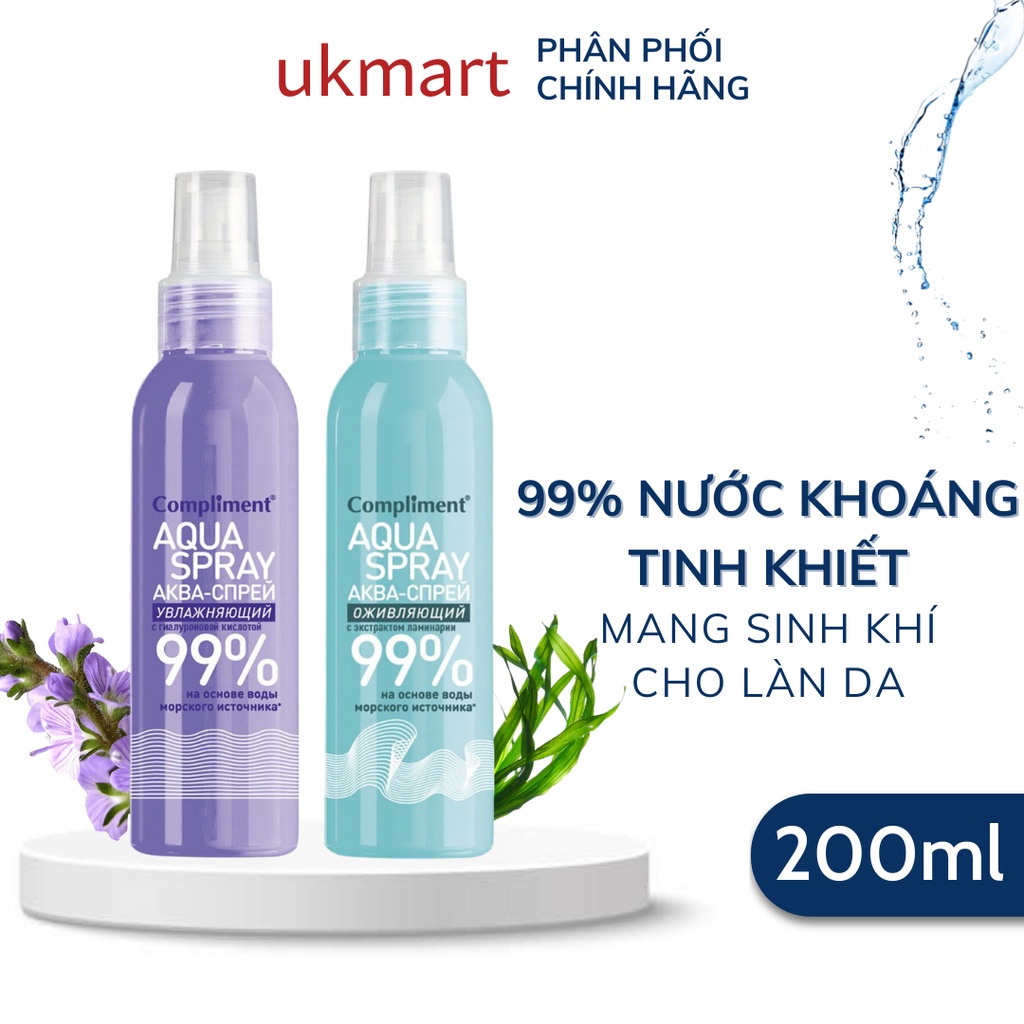 Xịt khoáng Compliment Aqua Spray 99% 200ml