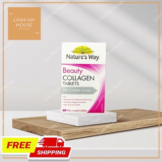 Viên uống Collagen trắng da Nature’s Way Beauty Rosehip Collagen 60 viên