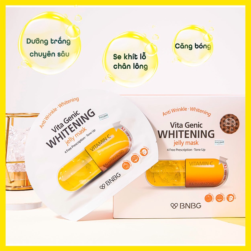 BNBG Vàng [MIẾNG LẺ] Mặt Nạ Dưỡng Trắng Vita Genic Whitening Jelly Mask Dưỡng Trắng 30ml [NHẬP KHẨU CHÍNH HÃNG]