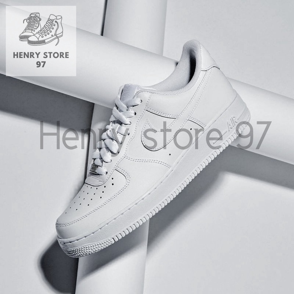 Giày Thể Thao Nam Nữ AF1 Trắng Full, Giày sneaker AF1 Trắng Cổ Thấp Thời Trang Full Box Bill
