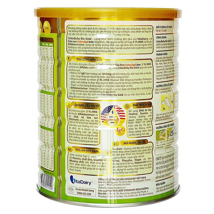[Quét mã tích xu] Sữa Colosbaby BIO số 1+ 800G [Date mới nhất]