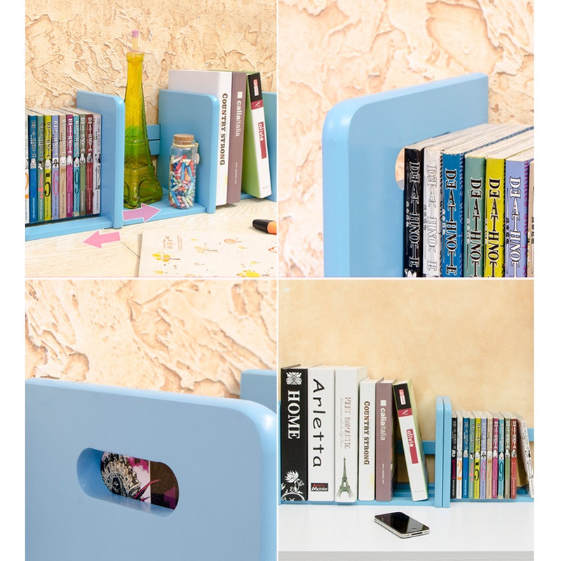 Giá chặn sách co giãn kệ chặn sách để bàn xếp gọn [ gỗ thông ] - BKDW02