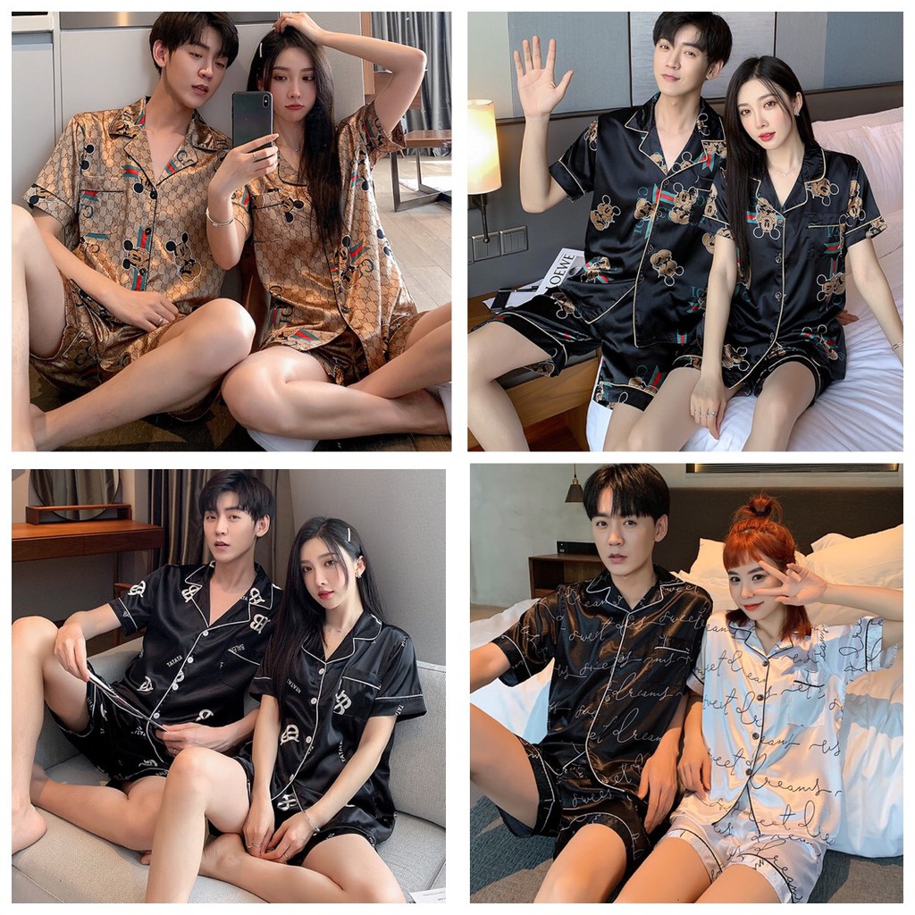 Pyjama nam nữ lụa sang trọng đồ mặc nhà nam nữ lụa thoáng mát