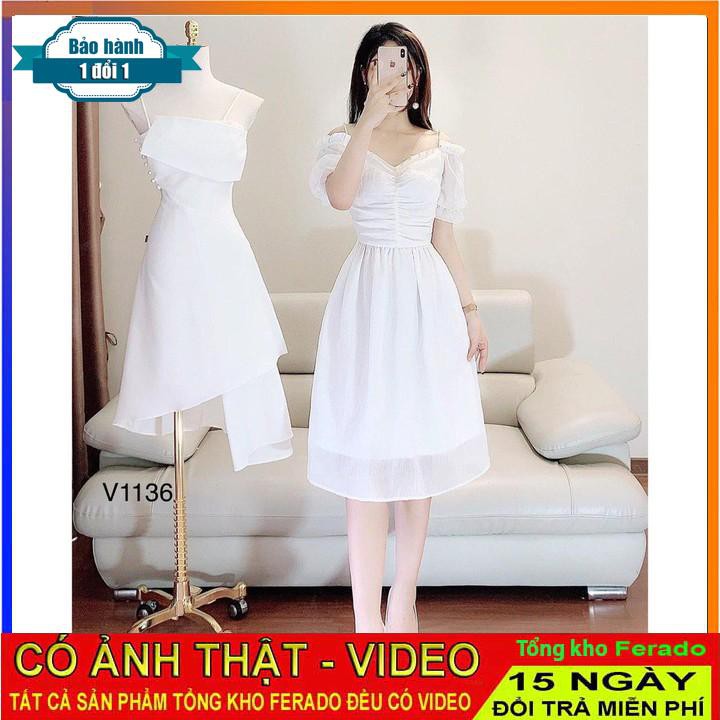 [ xả kho ] MiD VÁY TRẮNG VIỀN NGỌC V1185 Mie Design kèm ảnh thật