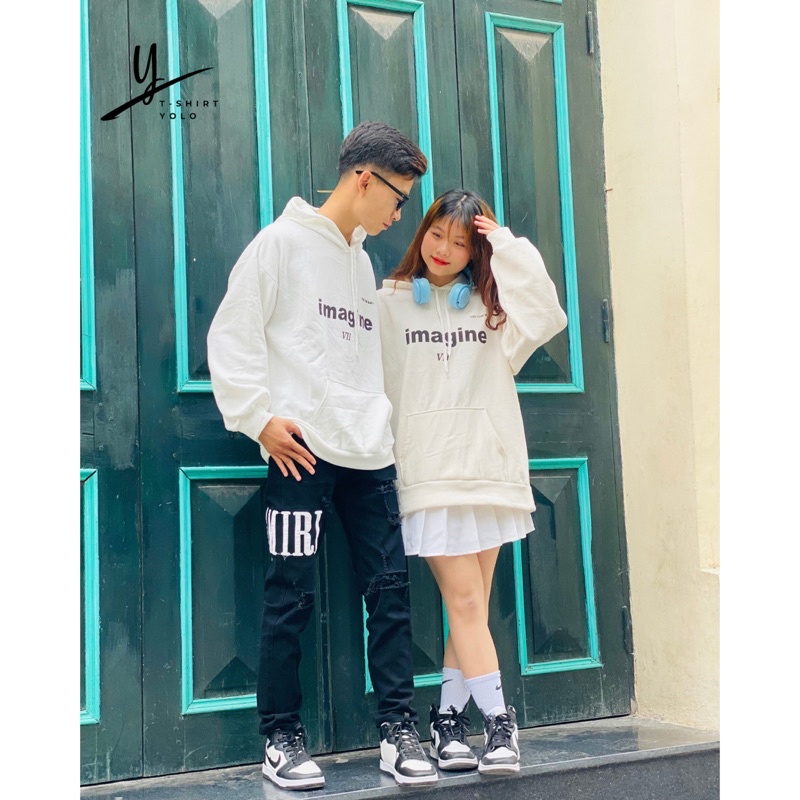 ÁO HOODIE NỈ imagine T-SHIRT YOLO, FORM RỘNG UNISEX | BigBuy360 - bigbuy360.vn