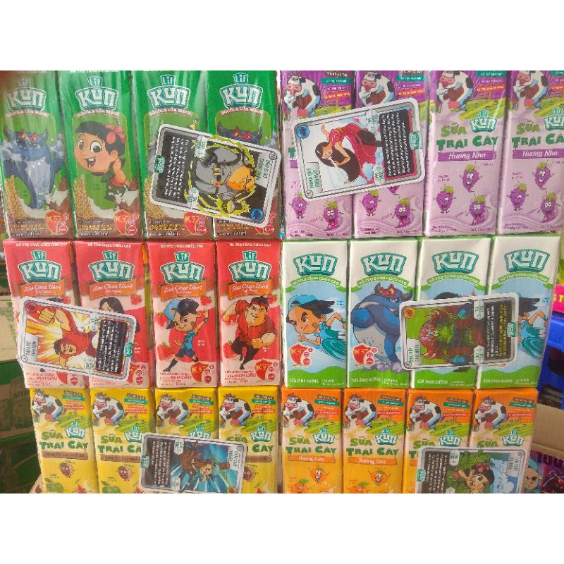Lốc 4 hộp 180ml sữa Kun socola/kem dâu/nho/cam/trái cây/có đường | BigBuy360 - bigbuy360.vn
