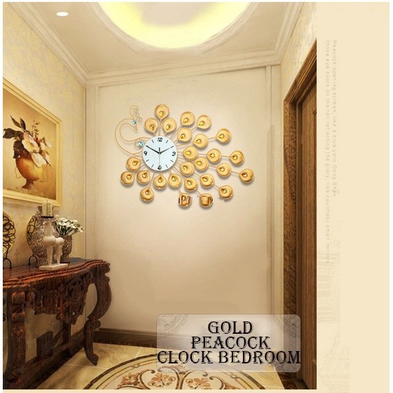 Sỉ Đồng hồ treo tường mẫu công vàng may mắn loại lớn cho phòng khách lớn (Kích thước to nhất) ( Gía tốt )