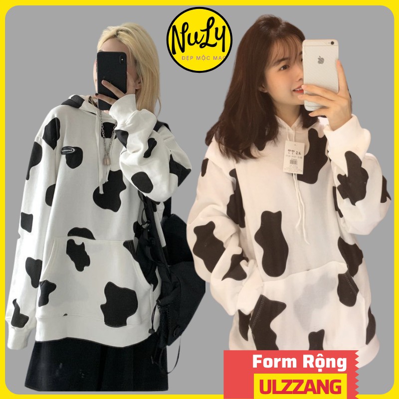 Áo hoodie Loang Bò Sữa Unisex form rộng kiểu dáng Ulzzang, NULY HDBS