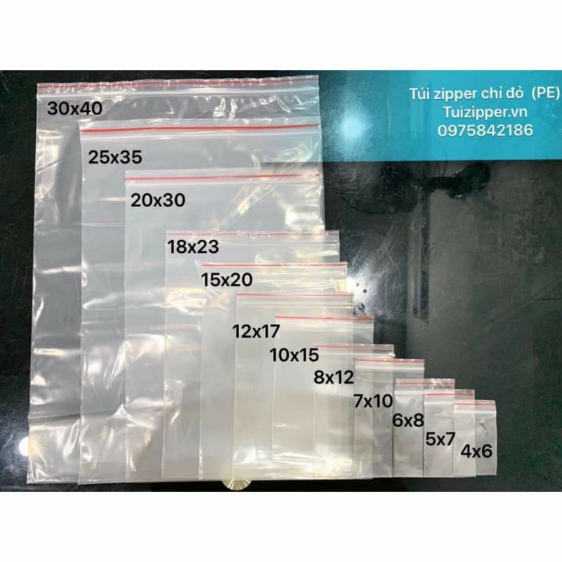 túi zip chỉ đỏ