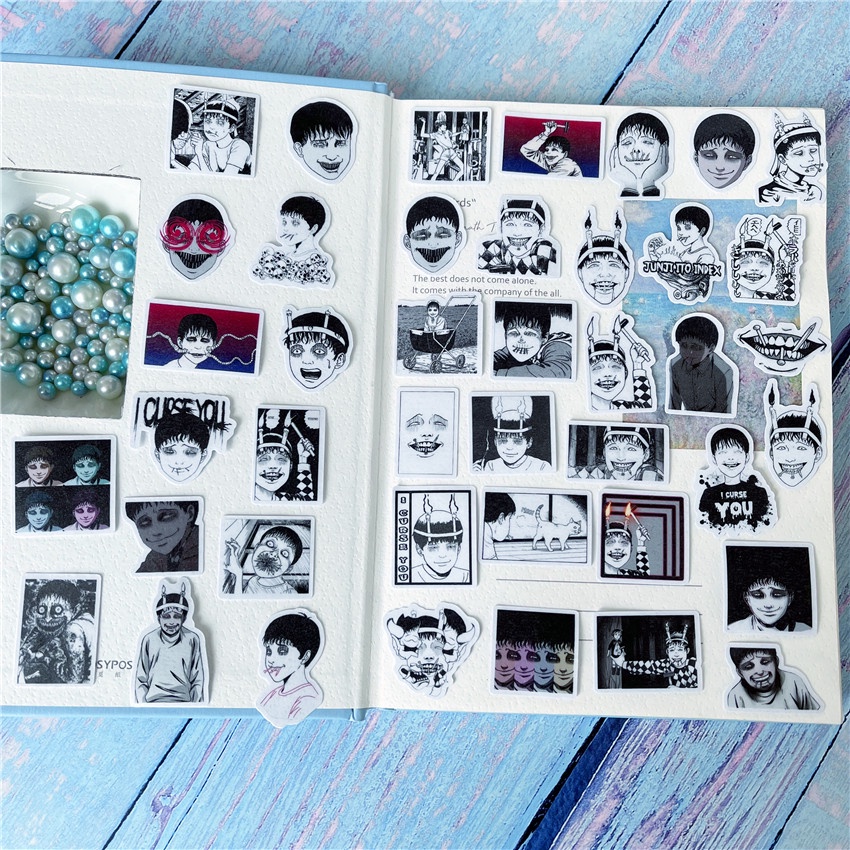 ★★★ Miếng Dán Trang Trí Nhật Ký Hình Truyện Tranh Kinh Dị Junji Ito Q-4 ★★★ Set 40 Sticker Dán Trang Trí Album DIY