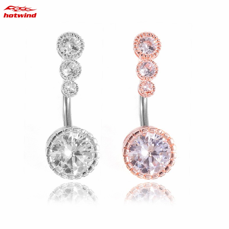 Set 4 Khuyên Rốn Đính Đá Thời Trang Cho Nữ