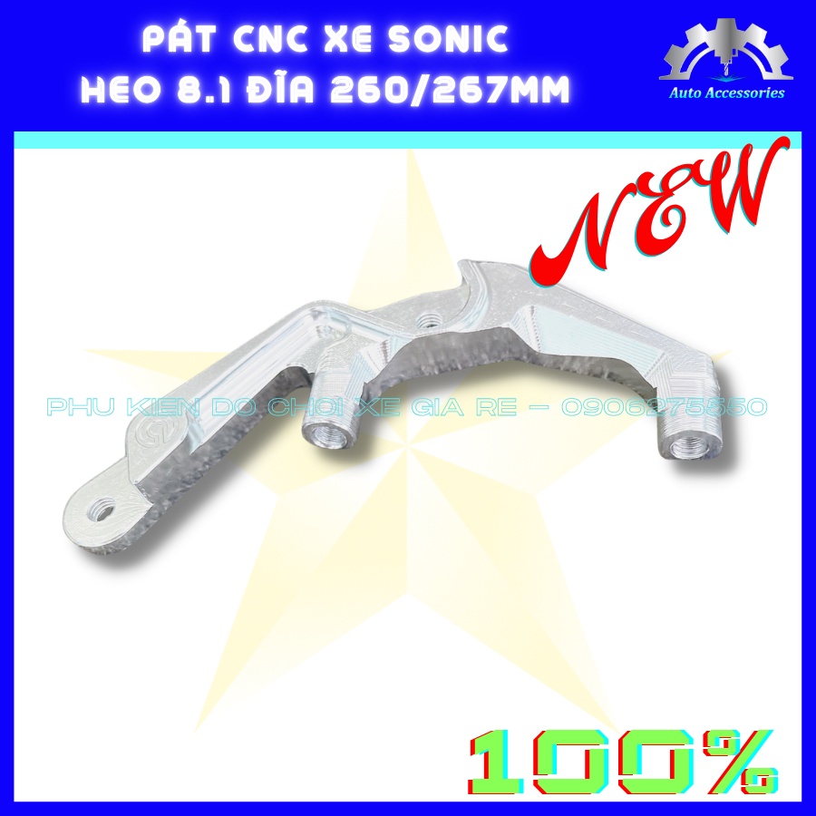 Pát CNC - Pát Trước xe Sonic gắn Heo Dầu 8.1 Racing 4piston đối xứng đi đĩa size 260mm 267mm - CNC sắc xảo tỷ mỉ