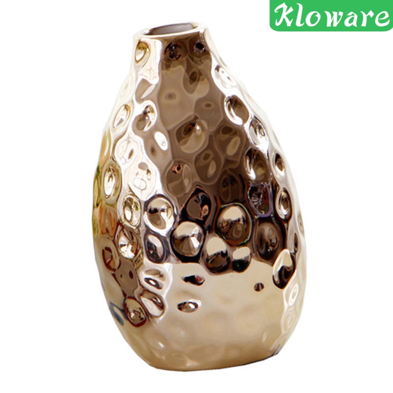 Bình Hoa Bằng Gốm Sứ Màu Vàng Đồng Sang Trọng Dùng Trang Trí Bàn Phong Cách 1