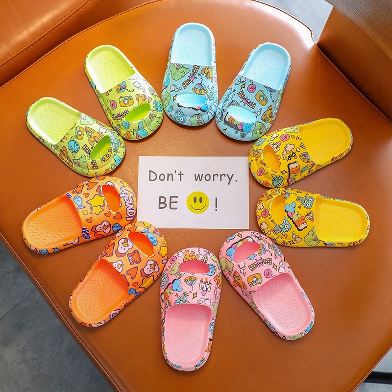 Dép bánh mì họa tiết cho bé 3-5 tuổi