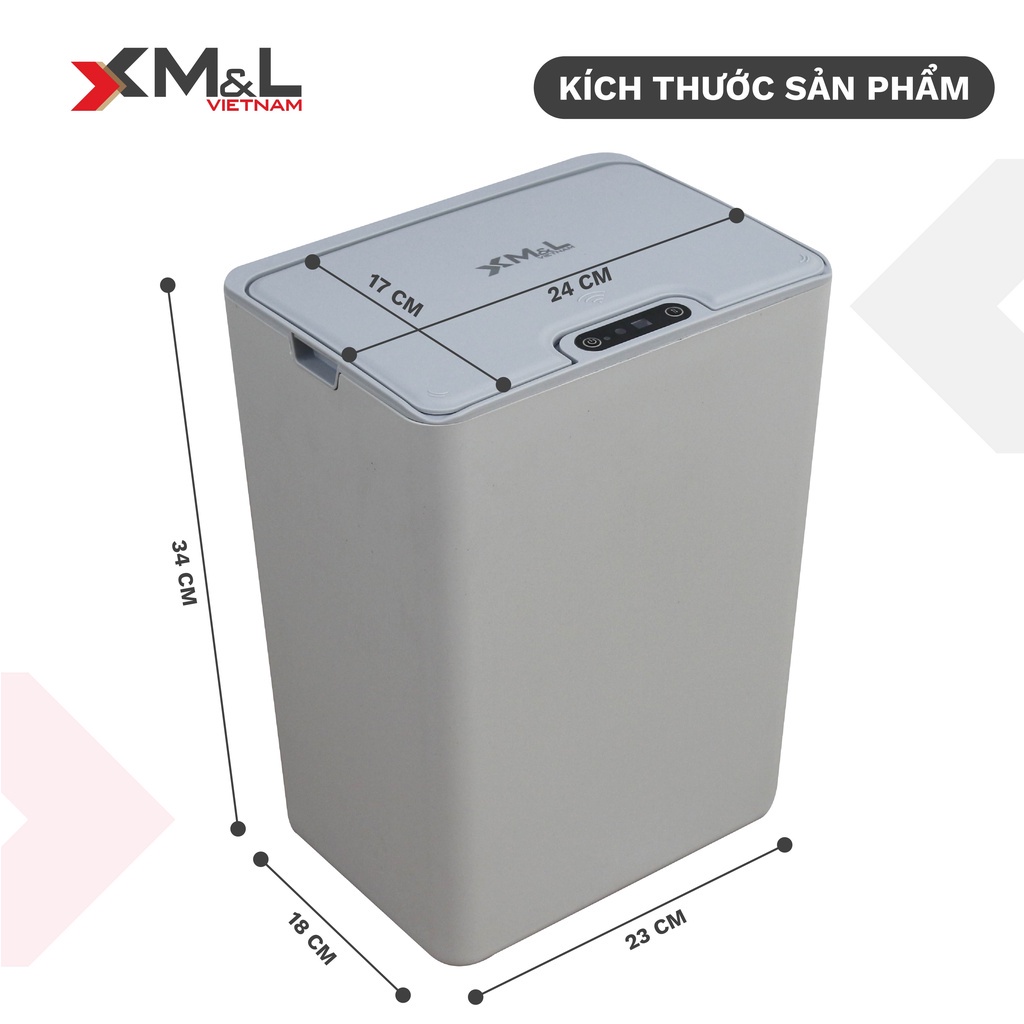 Thùng rác thông minh cảm ứng tự động M&amp;L-RoyalCare FH-2 phong cách Hàn Quốc - Bảo hành chính hãng 12 tháng