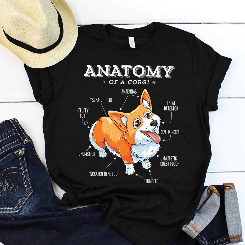 [SIÊU RẺ] UNISEX Áo thun in hình chú chó corgi với các đặc tính của nó.