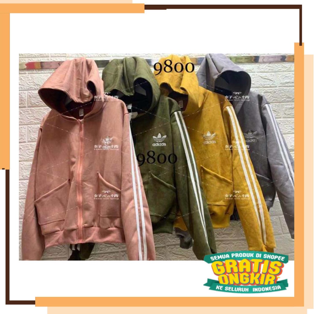 Áo Khoác Hoodie Adidas Da Lộn Nhập Khẩu 9800