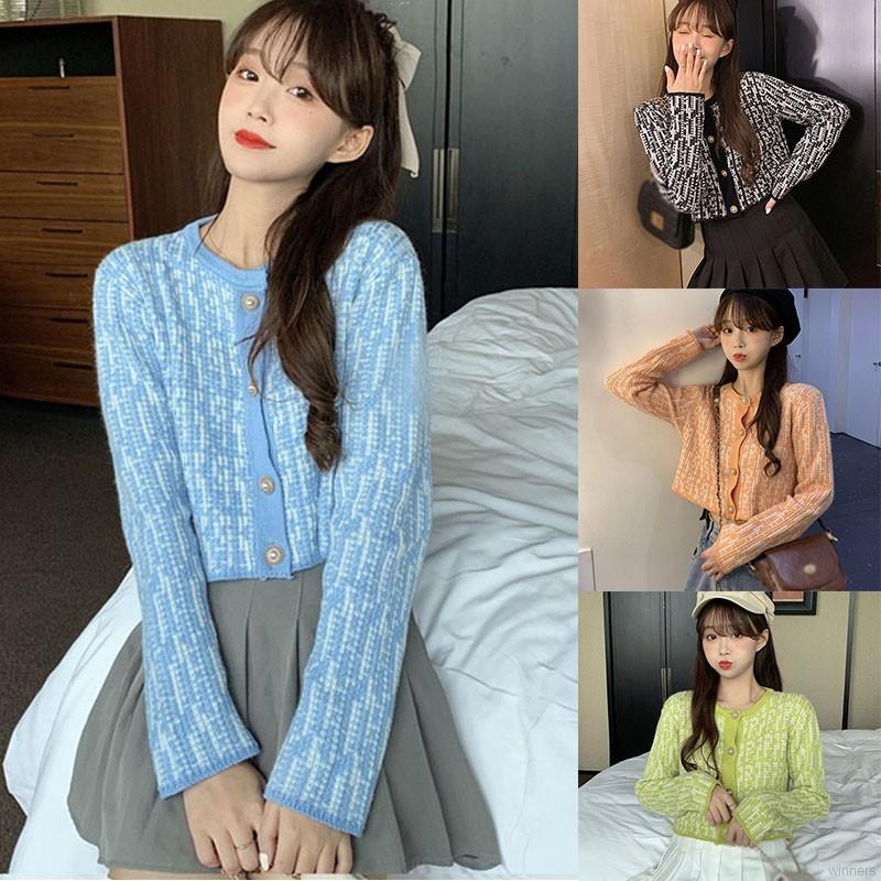 Áo Khoác Cardigan Dệt Kim Form Rộng In Họa Tiết Thời Trang Xinh Xắn Cho Nữ