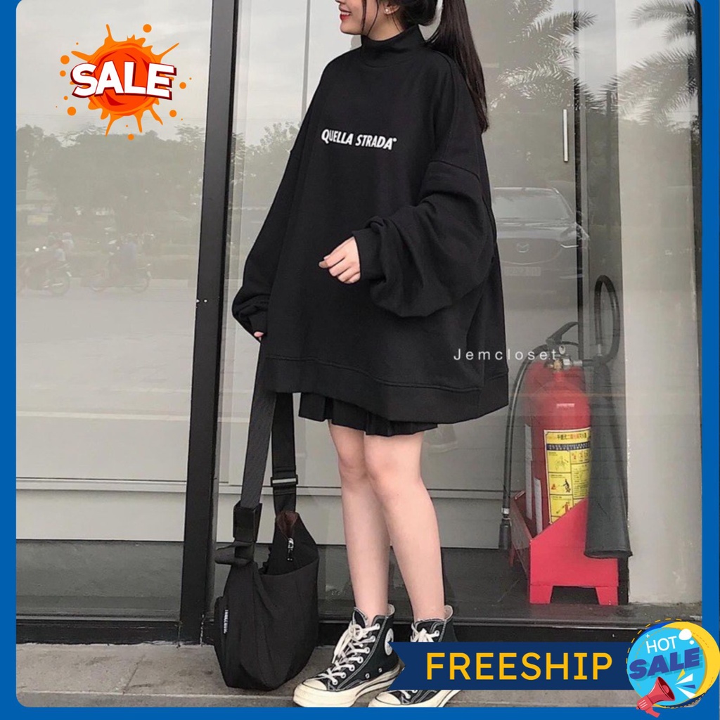 Áo khoác hoodie nam nữ QUELLA Redteen,Áo sweater nỉ form rộng dáng Unisex